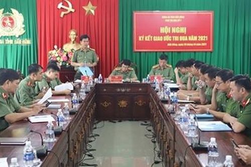 Cụm thi đua số 1 Công an tỉnh Đắk Nông ký kết giao ước thi đua