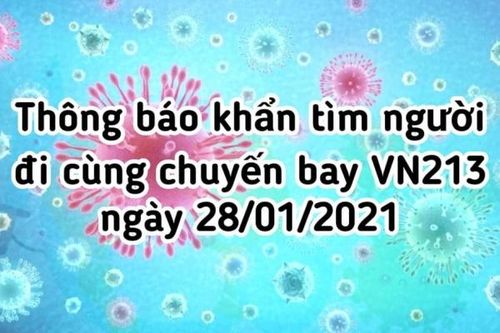 Khẩn tìm người đi cùng chuyến bay VN213 liên quan ca mắc COVID-19