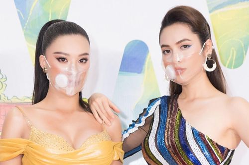 Hoa hậu, á hậu Việt đeo khẩu trang trên thảm đỏ