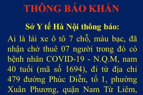 Tìm lái xe 7 chỗ chở BN1694 từ Hà Nội đến Thái Bình