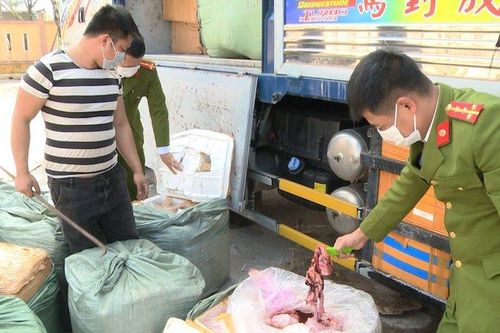 Phát hiện xe ô-tô vận chuyển số lượng lớn nội tạng động vật bẩn