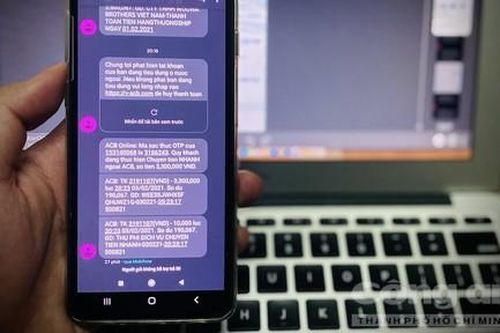 Tin nhắn từ 'tổng đài' giống của ngân hàng ACB có đường link chiếm đoạt tiền khách hàng