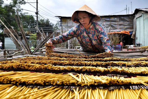 Làng nhang lớn nhất TP.HCM nhộn nhịp vào vụ Tết