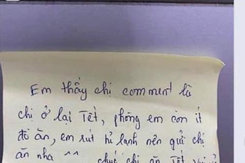 Biết bạn cùng dãy trọ ở một mình suốt dịp Tết, nữ sinh để lại lời nhắn, đọc xong ai cũng khen tốt bụng quá
