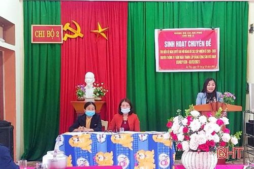 Vũ Quang tổ chức sinh hoạt chuyên đề tìm hiểu nghị quyết đại hội Đảng các cấp cho 167 chi bộ