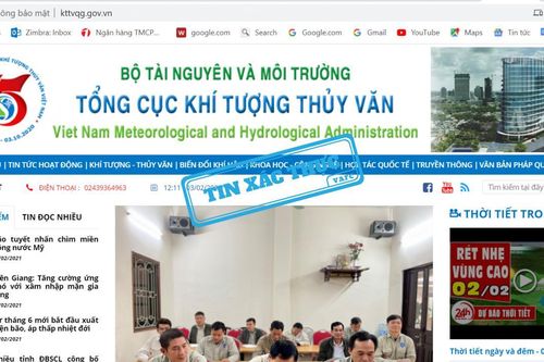 Xác thực Website và tài khoản fanpage của Trung tâm Dự báo khí tượng thủy văn quốc gia