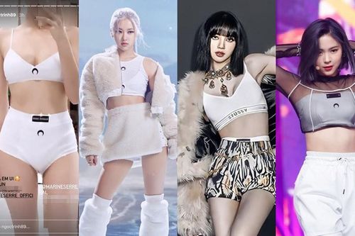 Ngọc Trinh 'bắt trend' trang phục trăng lưỡi liềm, set đồ đụng cả Lisa, Rosé lẫn Ryu Jin