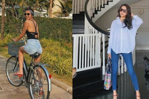 Vì đôi chân 'que tăm' nên Hà Tăng ít khi dám mặc quần short ngắn gợi cảm