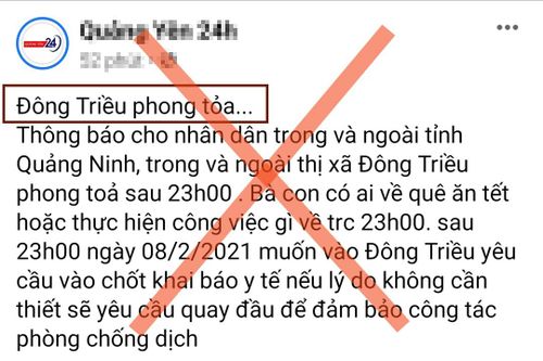 Bác bỏ thông tin phong tỏa thị xã Đông Triều