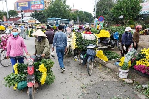 Sức mua đột ngột tăng, 'đường hoa Tết' ở Mê Linh ùn ứ cục bộ