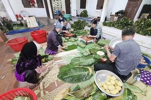 Nhộn nhịp làng bánh chưng Cát Trù ngày Tết
