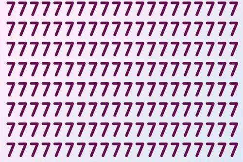 Thách thức thị giác: Trong 3 giây, bạn hãy tìm nhanh chữ số khác giữa 'biển' số 7