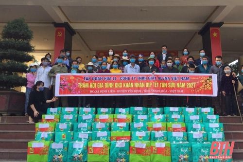 Tập đoàn Hua Li - Công ty TNHH Giầy Alena Việt Nam trao quà tết tri ân công nhân, lao động và hỗ trợ hộ nghèo