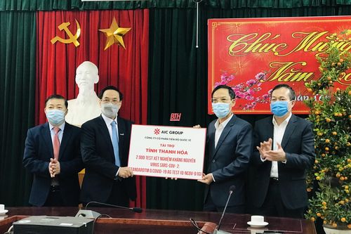 Thanh Hóa tiếp nhận 2.000 test xét nghiệm kháng nguyên virus SARS-CoV-2 từ AIC GROUP