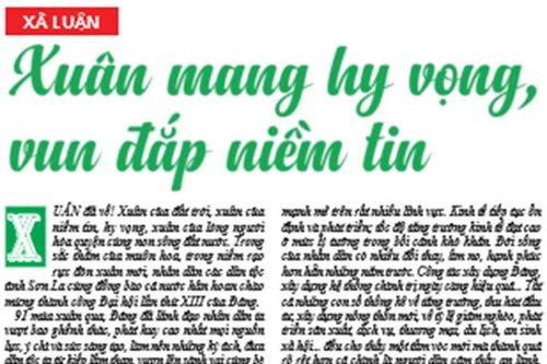 Xuân mang hi vọng, vun đắp niềm tin