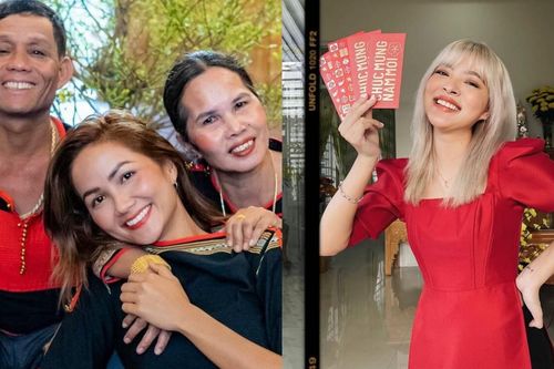 Sao Việt xúng xính mùng 1 Tết: H'Hen Niê diện đồ truyền thống, Tú Hảo, Bảo Anh nhẹ nhàng với áo dài