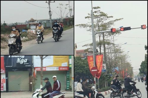 Ngoại thành Hà Nội người dân du Xuân 'quên' đội mũ bảo hiểm