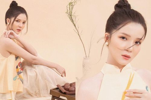 Hoa khôi Huỳnh Thúy Vi khoe vai trần gợi cảm