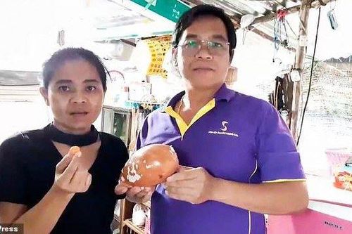 Ăn ốc luộc vô tình phát hiện viên ngọc màu cam tiền tỉ
