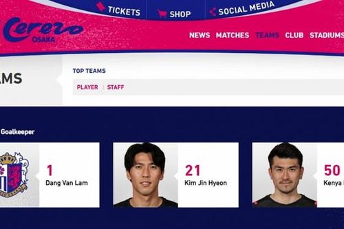 Văn Lâm được đăng ký áo số 1 tại Cerezo Osaka