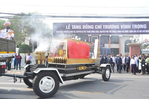 Thương tiếc tiễn đưa nguyên Phó thủ tướng Trương Vĩnh Trọng về nơi an nghỉ