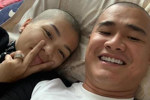 Bất ngờ hình ảnh Hoa hậu Oanh Yến và bạn trai cạo trọc đầu