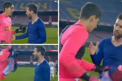Thủ môn Elche sốc khi được Messi đề nghị đổi áo