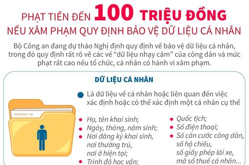 Xâm phạm quy định bảo vệ dữ liệu cá nhân bị phạt đến 100 triệu đồng