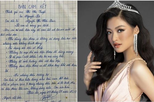 Dân mạng 'dở khóc dở cười' khi soi bản cam kết sử dụng điện thoại của Á hậu Kiều Loan thời THPT