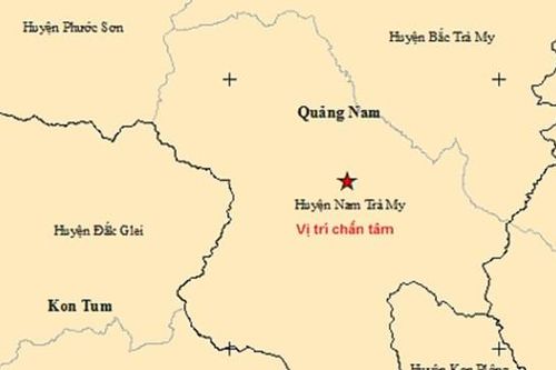 Động đất 2,9 độ Richter tại huyện Nam Trà My, Quảng Nam