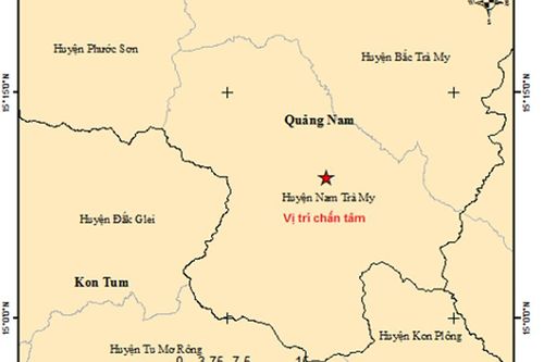 Xảy ra động đất 2,9 độ richter ở huyện miền núi Nam Trà My