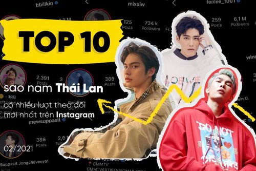 10 sao nam Thái Lan có nhiều người theo dõi hơn trên Instagram tháng 2 năm 2021: Bất ngờ với vị trí số 1