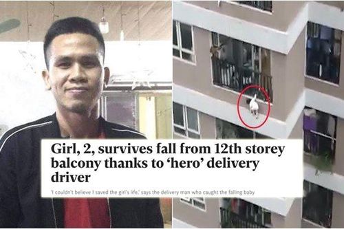 'Người hùng' cứu bé gái rơi từ tầng 12 ở Hà Nội lên báo Anh