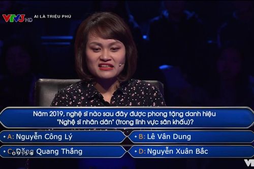 'Ai là triệu phú' khiến người chơi gặp khó khăn khi hỏi về NSND Công Lý