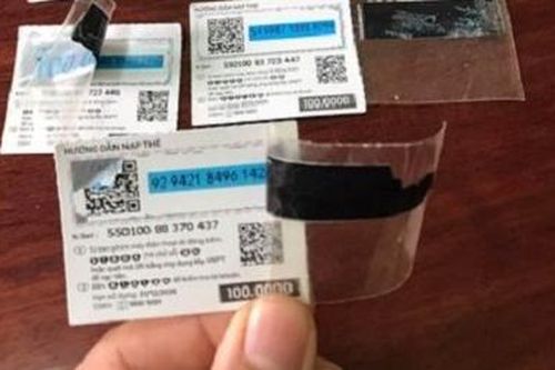Xuất hiện thẻ cào điện thoại giả