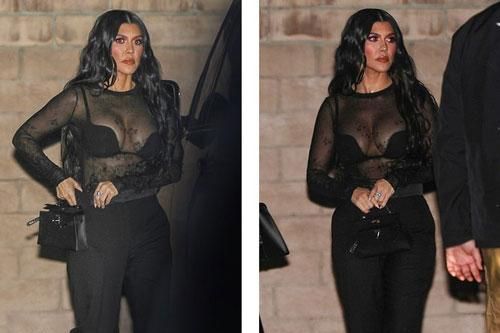 Kourtney Kardashian mặc áo xuyên thấu 'có như không'