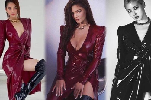 Ngọc Trinh diện váy đỏ latex kén dáng 'đụng độ' Kylie Jenner & Rosé BlackPink