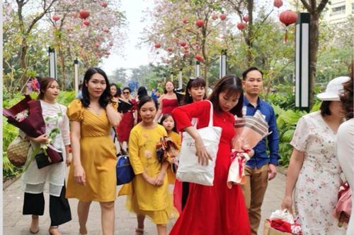 Chụp hoa đông như trảy hội, đa số người chụp không đeo khẩu trang