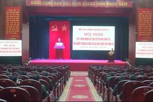 Hội nghị lấy ý kiến nhận xét của cử tri nơi công tác với người tham gia ứng cử đại biểu Quốc hội khóa XV