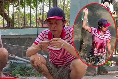 NSƯT Hoài Linh gây chú ý với hình ảnh 'chân lấm tay bùn' lội ao, bắt cá