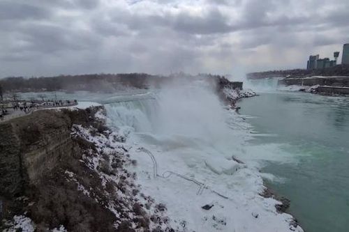 Tuyết vẫn phủ trắng thác Niagara