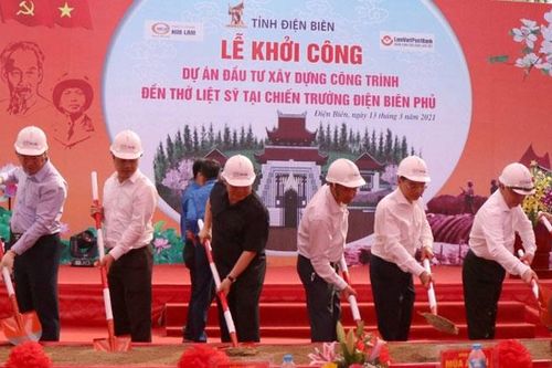 Khởi công xây dựng Đền thờ liệt sĩ tại chiến trường Điện Biên Phủ