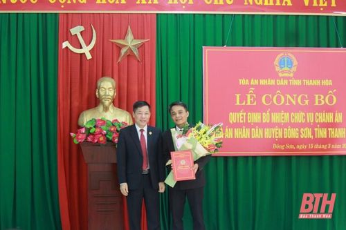Đồng chí Cao Văn Tuấn giữ chức Chánh án TAND huyện Đông Sơn