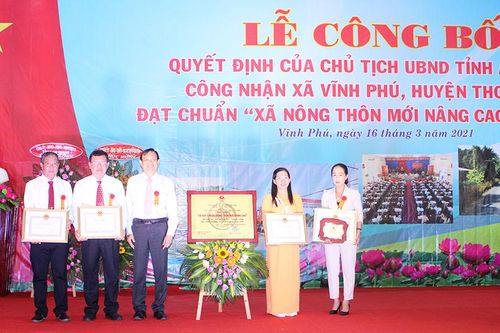 Vĩnh Phú đạt chuẩn 'Xã nông thôn mới nâng cao' năm 2020