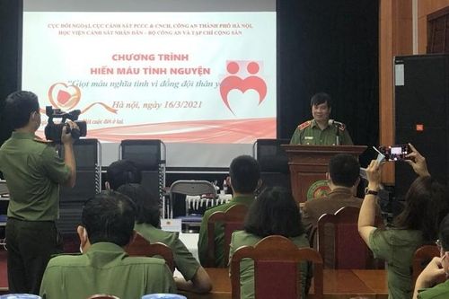 Cục Đối ngoại Bộ Công an và các đơn vị phối hợp hiến máu tình nguyện vì đồng đội thân yêu