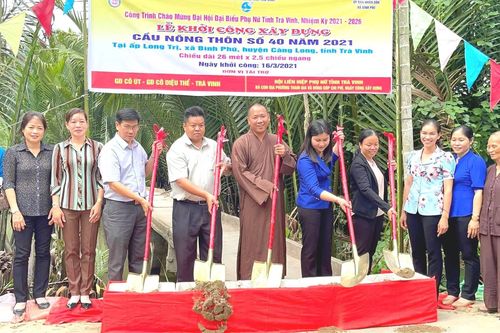 Chùa Long Bửu khởi công xây dựng cây cầu nông thôn số 40