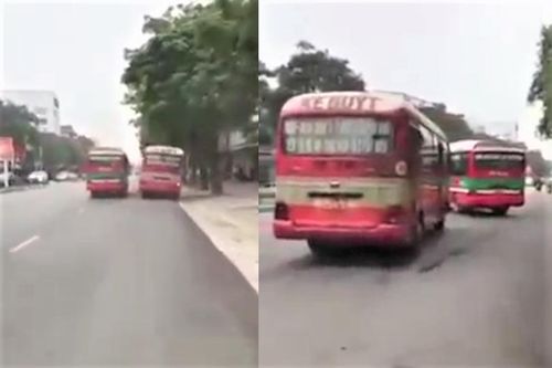 Sau va chạm, 2 xe buýt rượt đuổi, chèn ép nhau trên đường phố Nghệ An