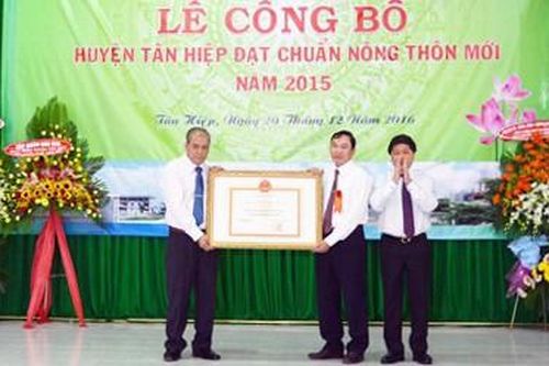 Thủ tướng công nhận huyện Gò Quao và Giồng Riềng (tỉnh Kiên Giang) đạt chuẩn nông thôn mới