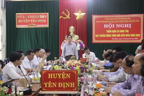 Thẩm định đạt chuẩn nông thôn mới kiểu mẫu cho xã Định Tân, huyện Yên Định