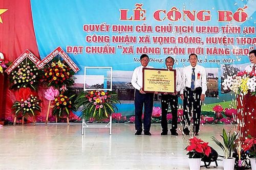 Vọng Đông đạt chuẩn 'Xã nông thôn mới nâng cao' năm 2020